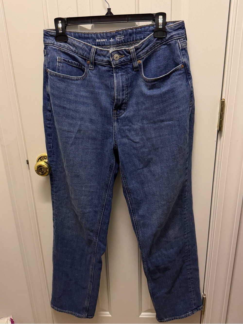 Old Navy Extra High-Rise Straight Jeans - Size 8 Petite
